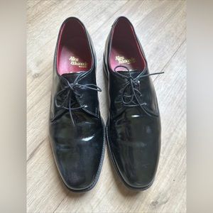 Allen Edmonds Spencer Derby Shoes Tuxedo Black Patent Leather Mens Size 10.5 B.